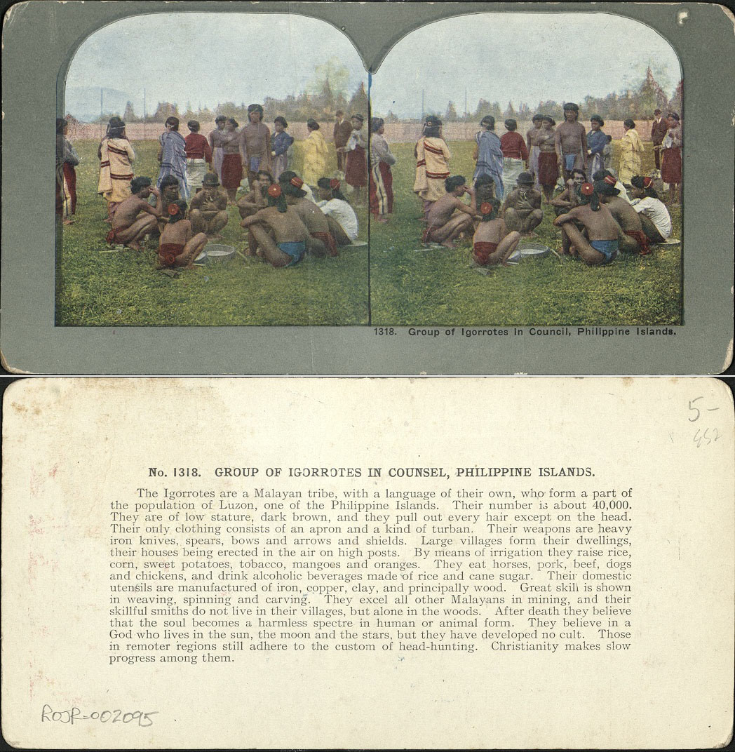 Group of Igorrotes [Igorots] in Council, Philippine Islands.